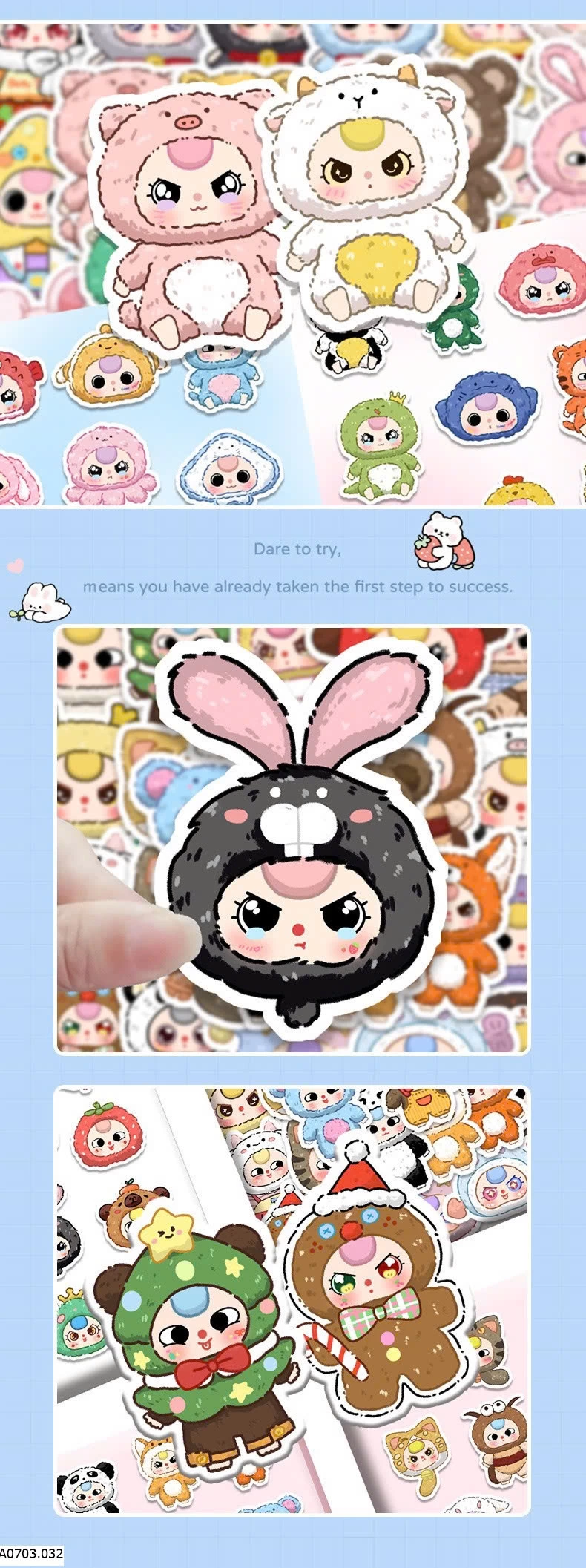  SET 120 HÌNH DÁN STICKER BABY THREE CHO BÉ Sỉ giá 35k/ set 120 hình