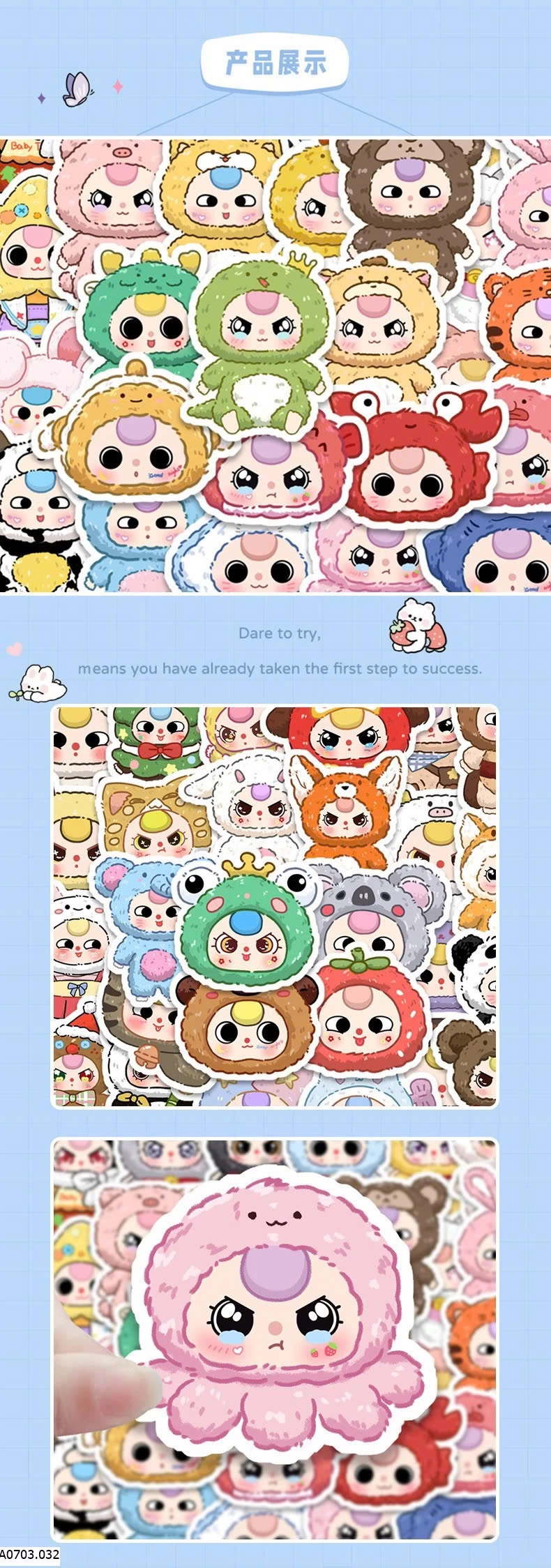  SET 120 HÌNH DÁN STICKER BABY THREE CHO BÉ Sỉ giá 35k/ set 120 hình