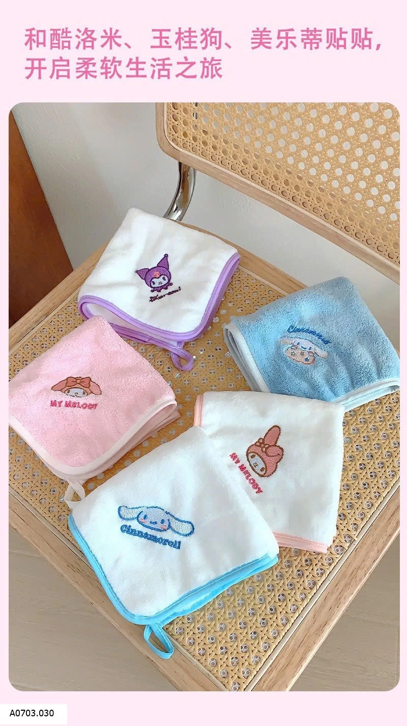 Set 5 khăn mặt #Kuromi cho bé hãng Sanrio cực xịn #50Kkk / Set