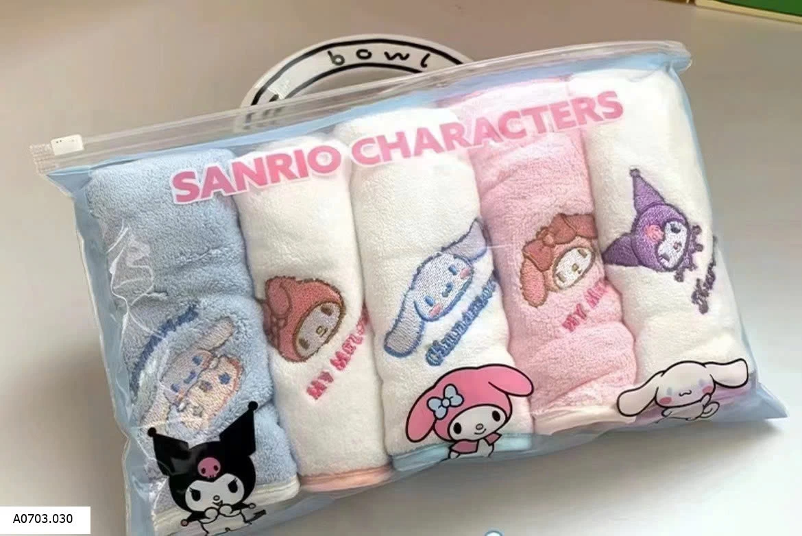 Set 5 khăn mặt #Kuromi cho bé hãng Sanrio cực xịn #50Kkk / Set