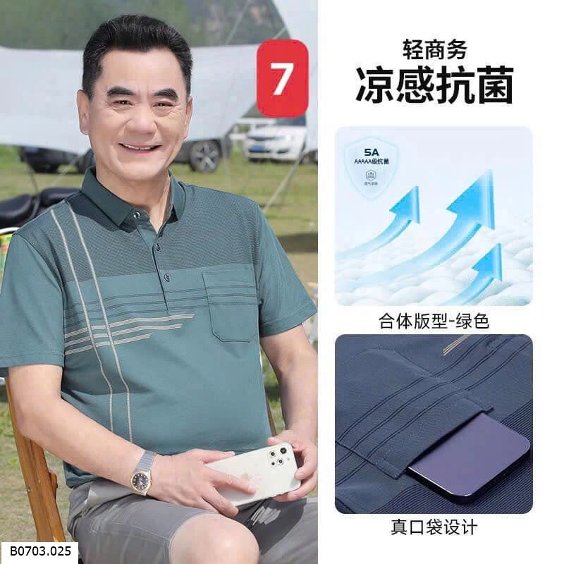   ÁO POLO TRUNG NIÊN NGẮN TAY   Sỉ 105k 