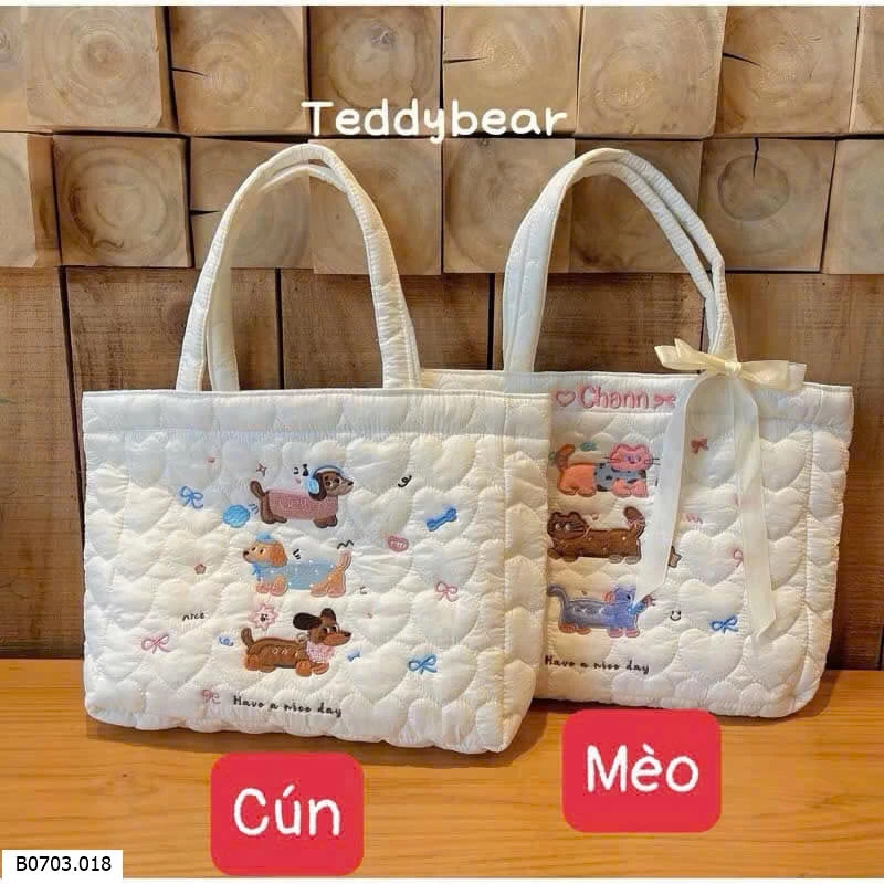 Túi Trần Bông Hình Cún, Mèo Sỉ 82k 