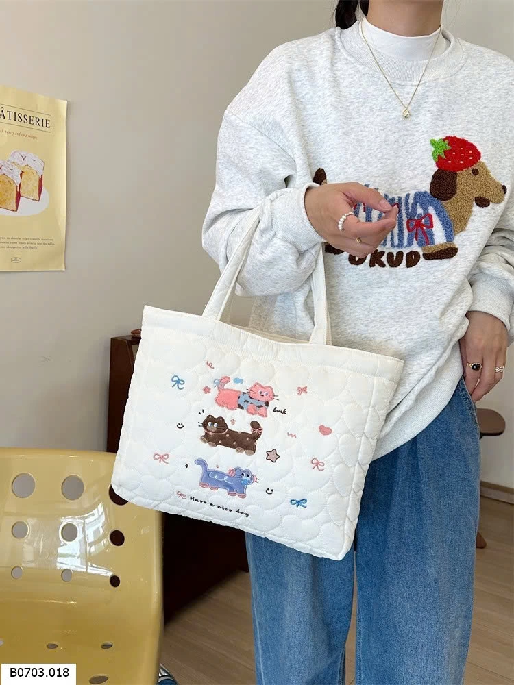 Túi Trần Bông Hình Cún, Mèo Sỉ 82k 
