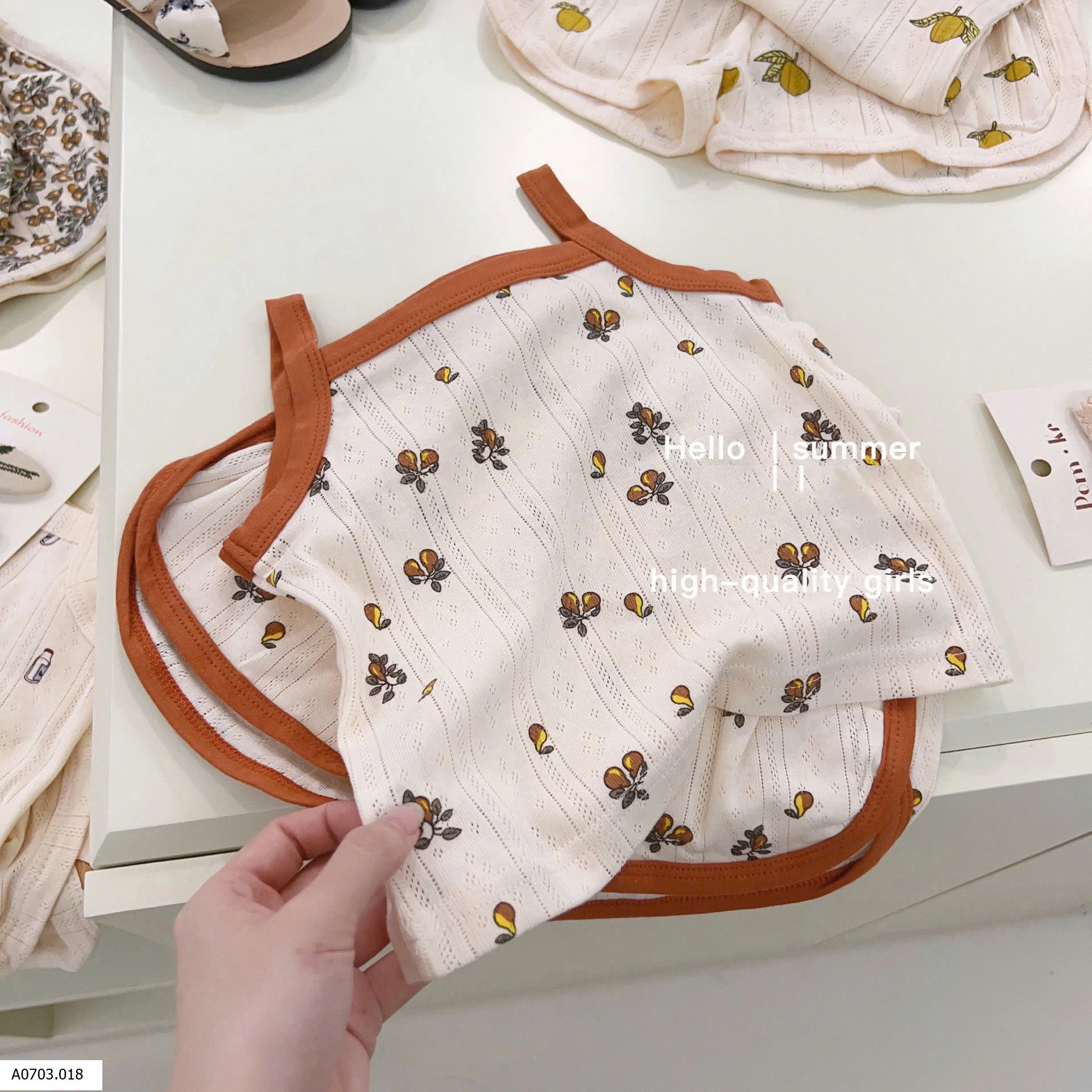 HOMEWEAR 2 DÂY  Sỉ  giá  ( Ko  kèm kẹp tóc ) 80-110: 57k/1 bộ 120-150 :  67k /1 bộ