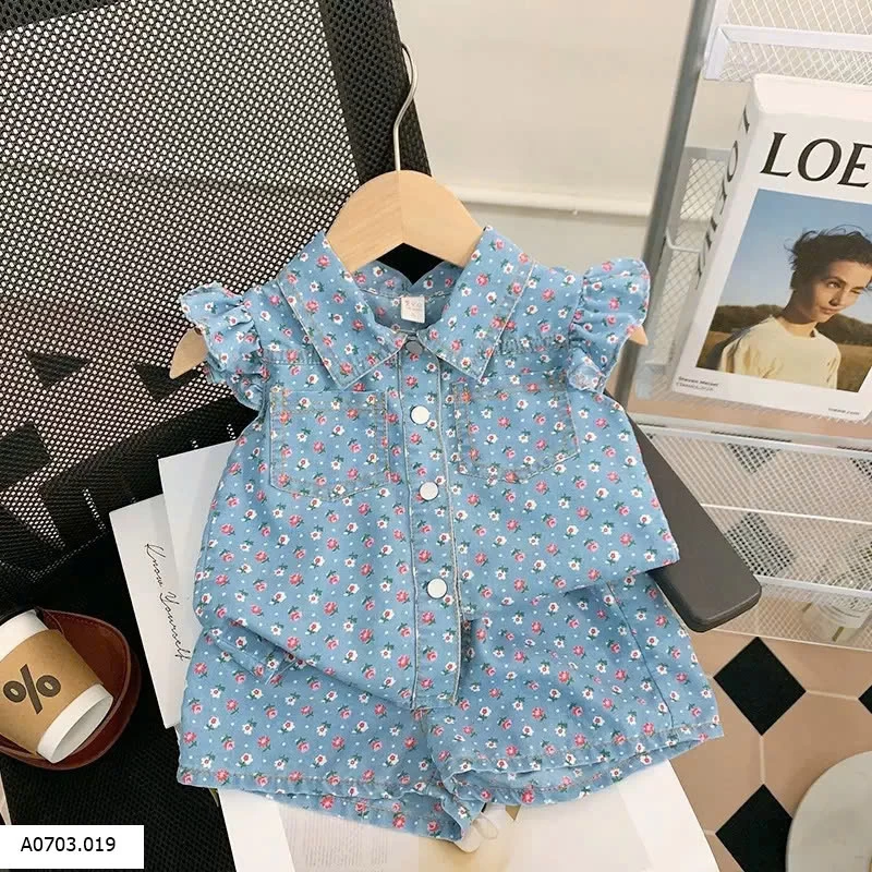SET DENIM CÁNH TIÊN CỰC ĐẸP Sỉ giá 136k/1 set chất demi mềm k phải jean ạ 