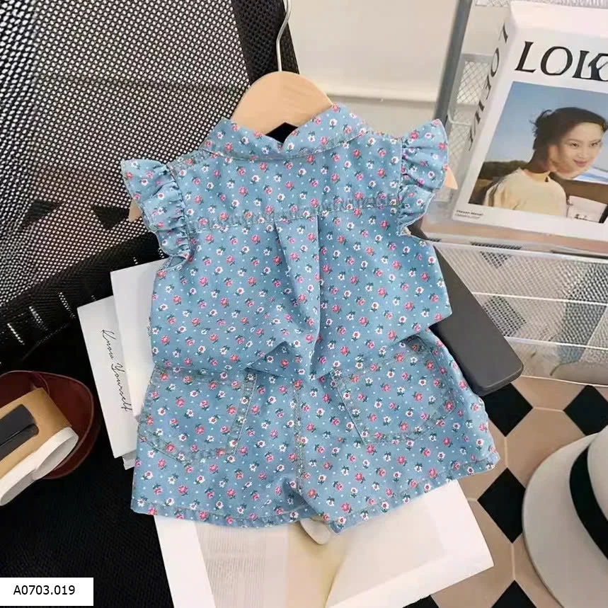 SET DENIM CÁNH TIÊN CỰC ĐẸP Sỉ giá 136k/1 set chất demi mềm k phải jean ạ 