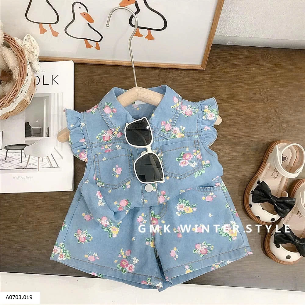 SET DENIM CÁNH TIÊN CỰC ĐẸP Sỉ giá 136k/1 set chất demi mềm k phải jean ạ 