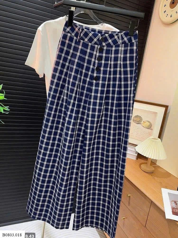 QUẦN ỐNG RỘNG KẺ NỮ  Sỉ 190k