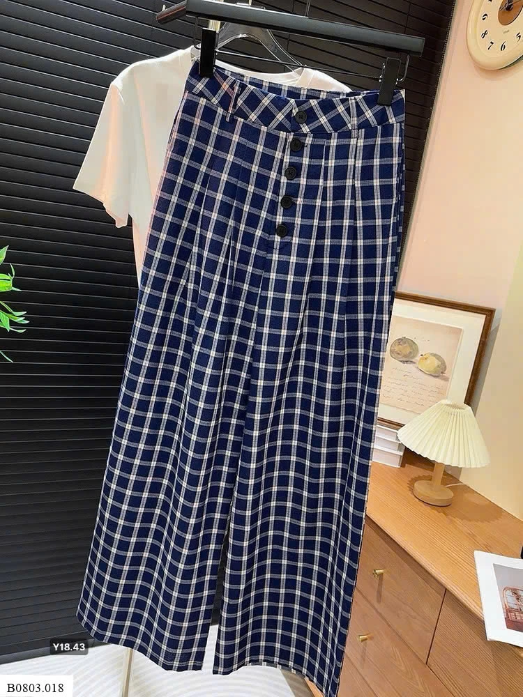 QUẦN ỐNG RỘNG KẺ NỮ  Sỉ 190k