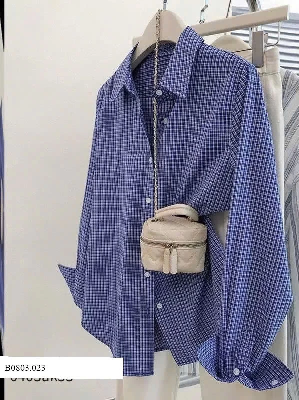 ÁO SƠ MI KẺ XANH Sỉ  125k