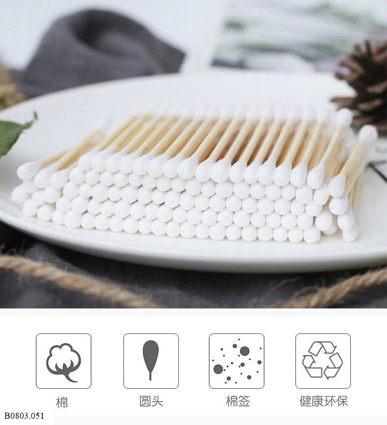 HỘP 200c TĂM BÔNG 2 ĐẦU    Sỉ 23k/ 1 hộp