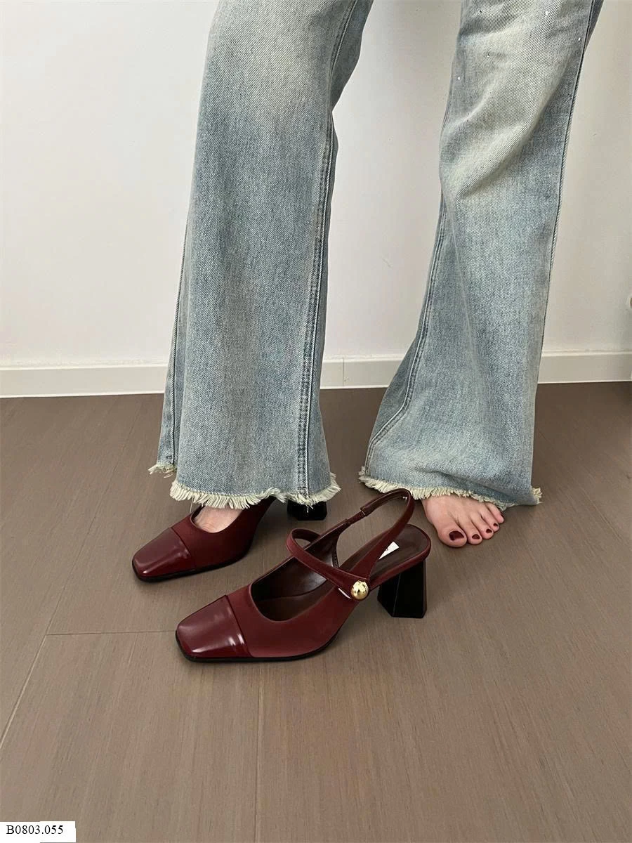 GIÀY CAO GÓT NỮ MŨI VUÔNG HỞ GÓT   Sỉ 185k