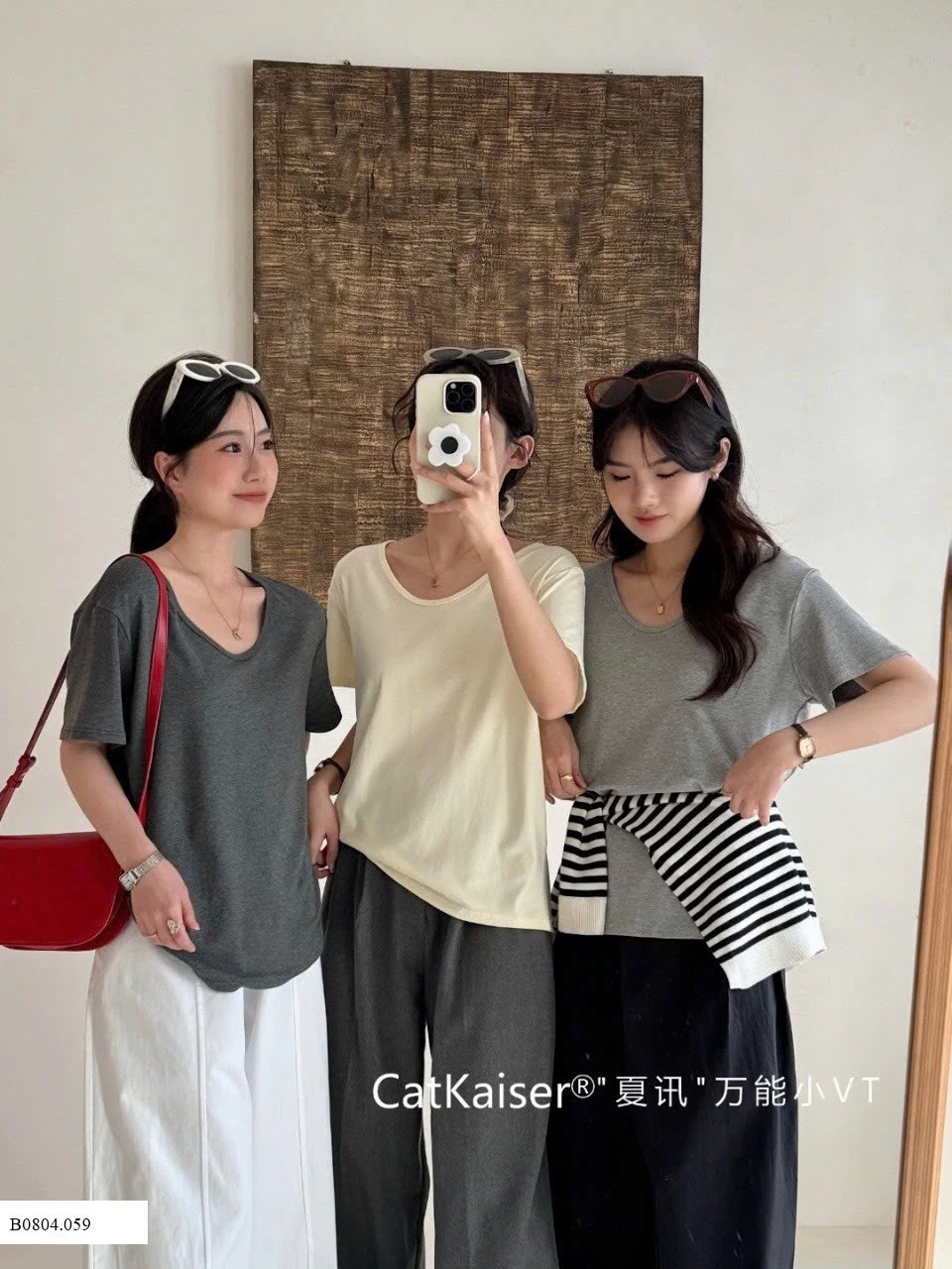 ÁO THUN TRƠN CỔ V CATKAISER   Sỉ 109k