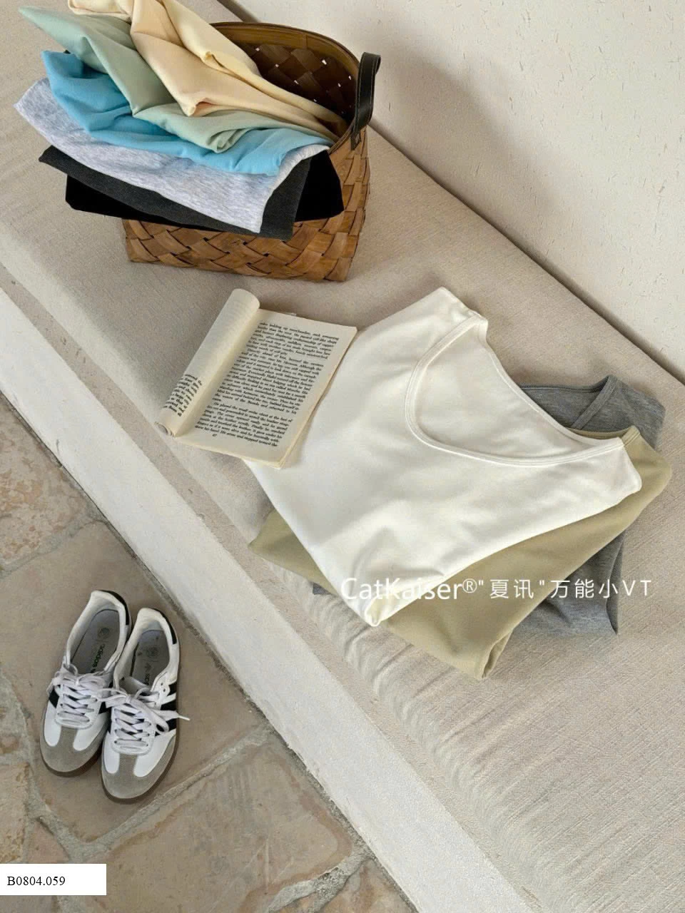 ÁO THUN TRƠN CỔ V CATKAISER   Sỉ 109k