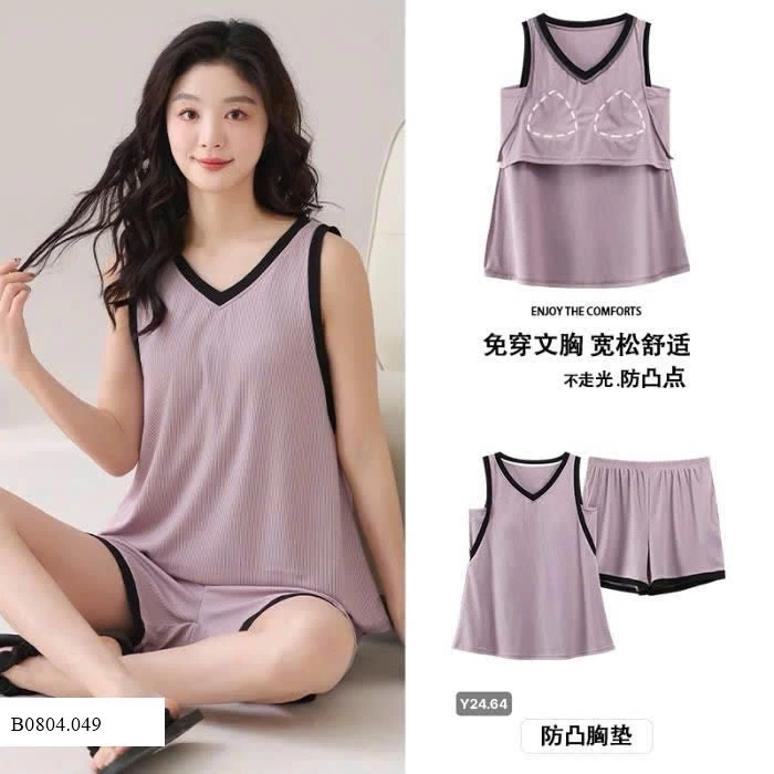 Bộ ngủ kèm miếng đệm ngực   Sỉ 120k