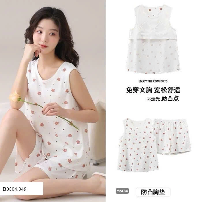 Bộ ngủ kèm miếng đệm ngực   Sỉ 120k