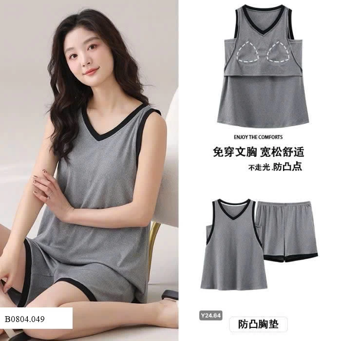 Bộ ngủ kèm miếng đệm ngực   Sỉ 120k
