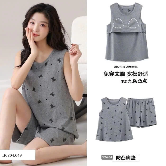 Bộ ngủ kèm miếng đệm ngực   Sỉ 120k