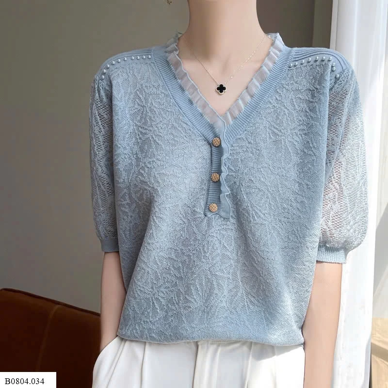  ÁO TAY LỠ CỔ VIỀN BÈO CHO NỮ    Sỉ 115k
