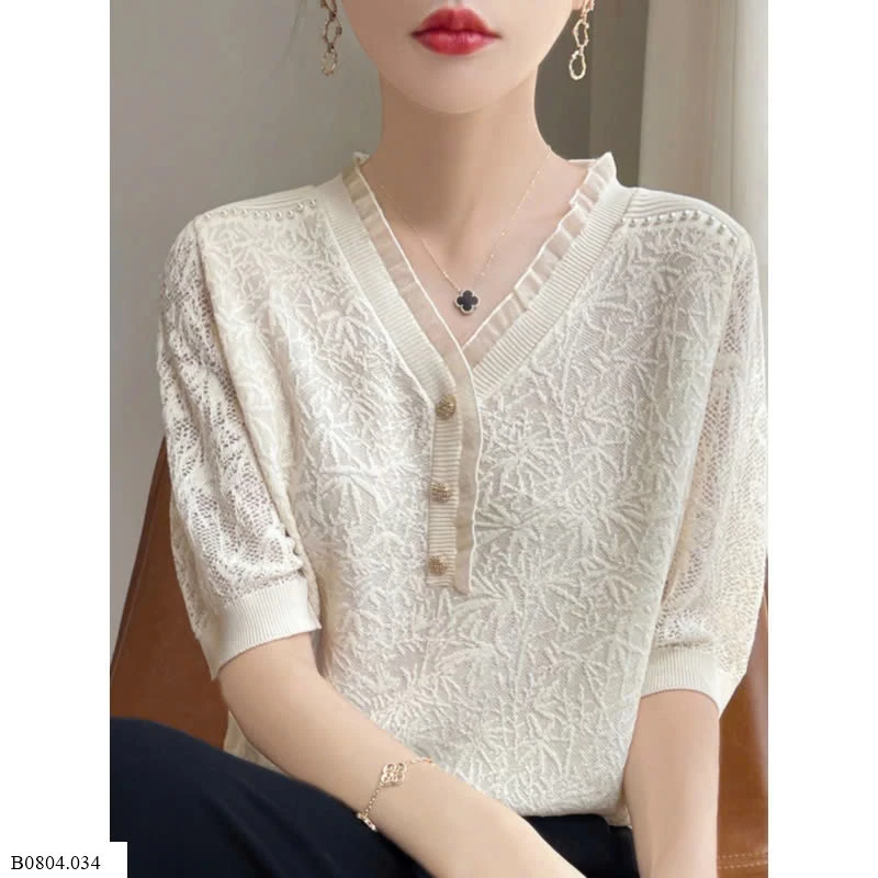  ÁO TAY LỠ CỔ VIỀN BÈO CHO NỮ    Sỉ 115k
