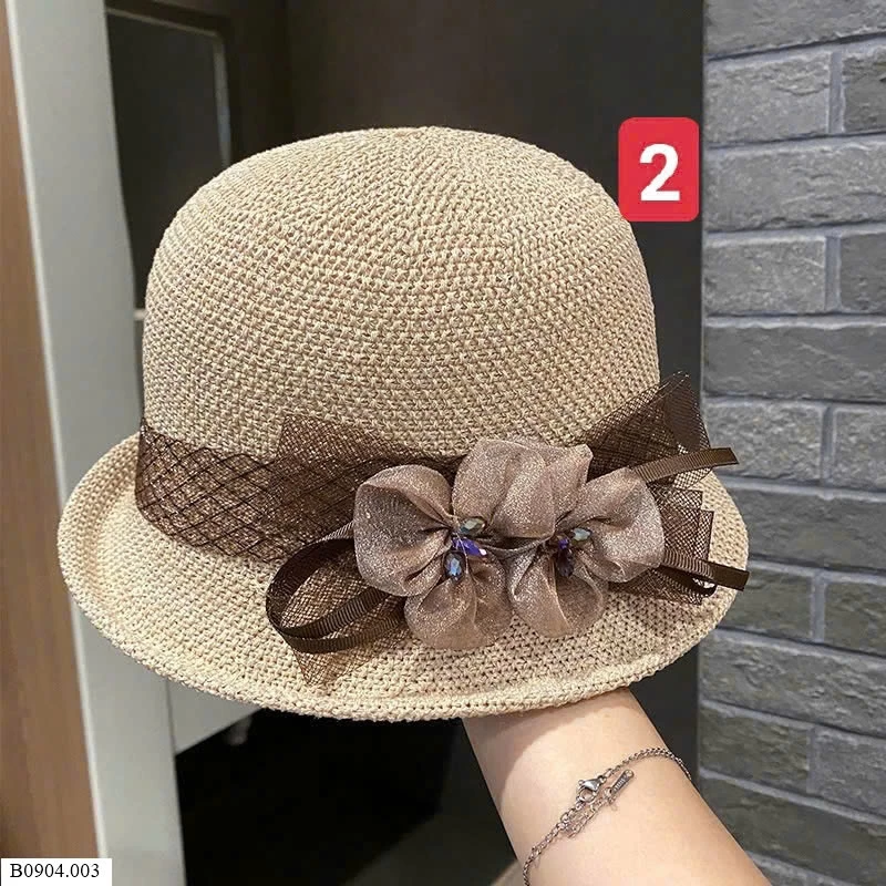 MŨ VÀNH TRÒN ĐÍNH HOA CHO NỮ   Sỉ 72k