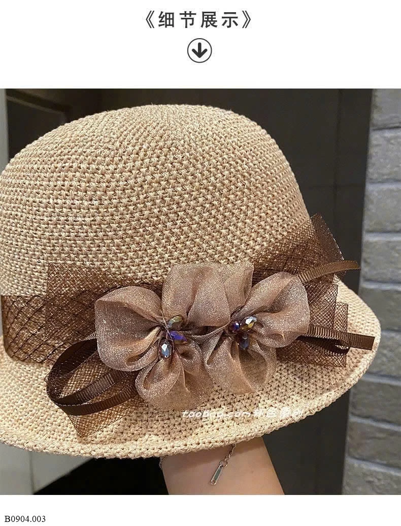 MŨ VÀNH TRÒN ĐÍNH HOA CHO NỮ   Sỉ 72k