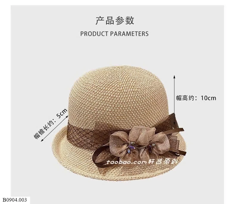 MŨ VÀNH TRÒN ĐÍNH HOA CHO NỮ   Sỉ 72k