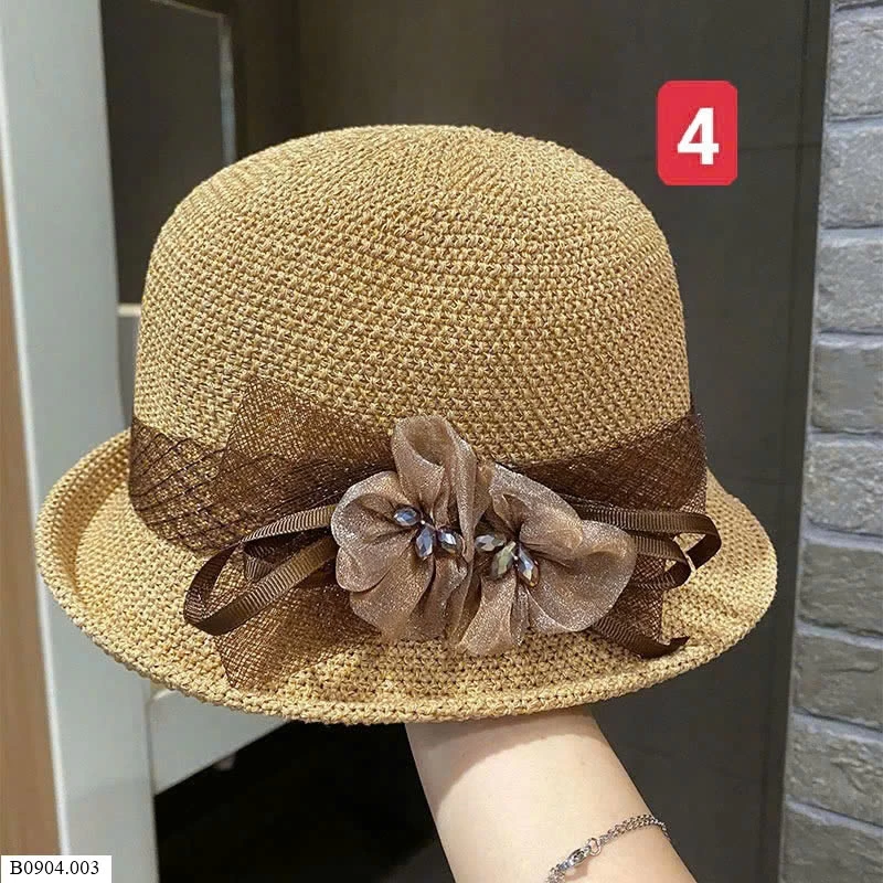 MŨ VÀNH TRÒN ĐÍNH HOA CHO NỮ   Sỉ 72k