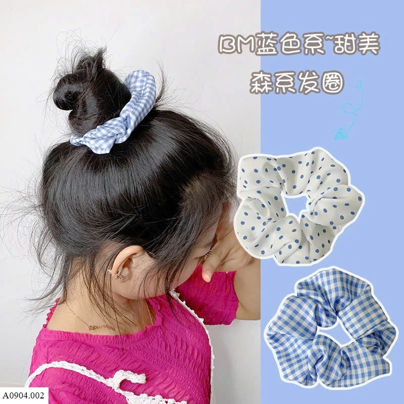 SET 5 DÂY BUỘC TÓC TONE XANH    Sỉ 23k/ 1 sét 5 chiếc mix mẫu