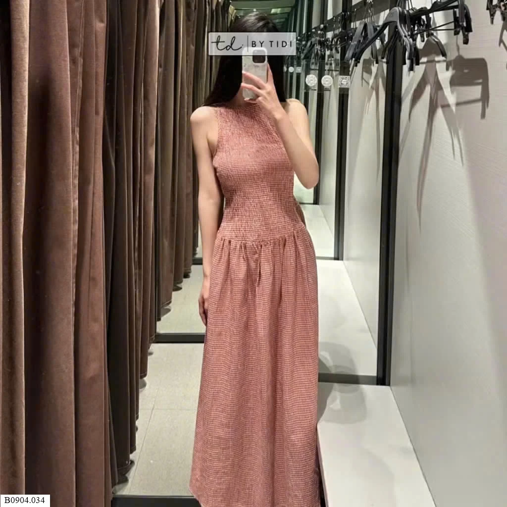 VÁY SÁT NÁCH KẺ DÁNG DÀI CHO NỮ Sỉ  230k