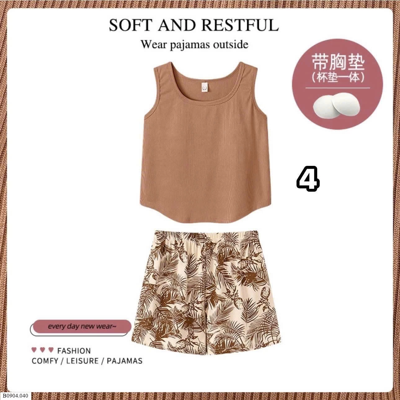 BỘ MẶC NHÀ KÈM BRA Bộ dài (số 1,2 ) : 110k Bộ cộc ( số 3) : 106k bộ sát nách ( số 4) : 98k bộ 2 dây ( số 5,6) : 92k