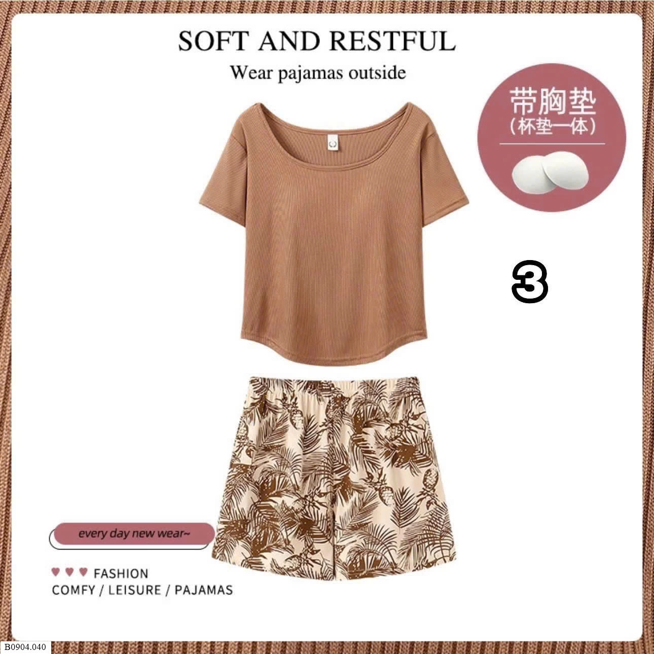 BỘ MẶC NHÀ KÈM BRA Bộ dài (số 1,2 ) : 110k Bộ cộc ( số 3) : 106k bộ sát nách ( số 4) : 98k bộ 2 dây ( số 5,6) : 92k