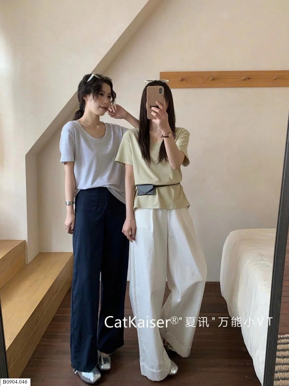 ÁO THUN TRƠN CỔ V NỮ Sỉ 107k
