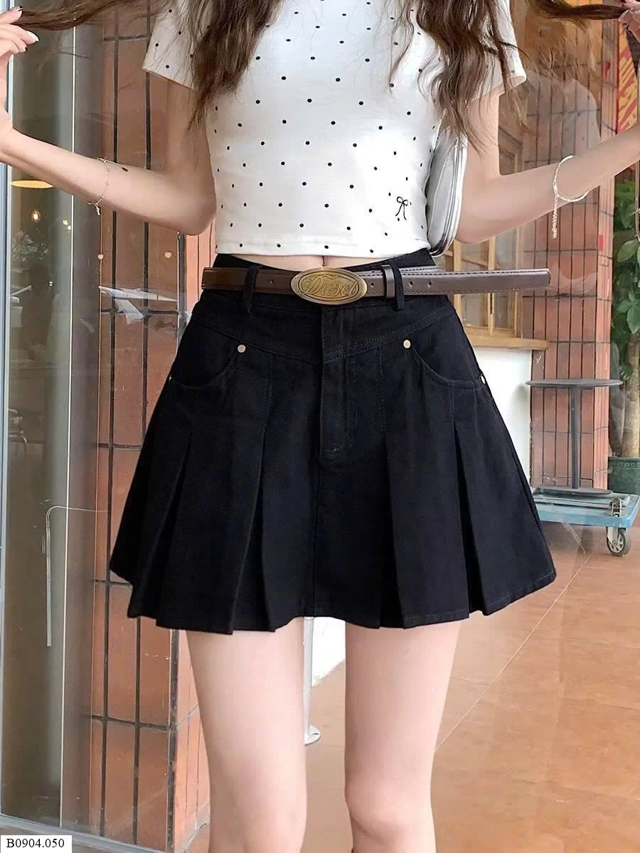 VÁY DENIM XẾP LY NỮ  Sỉ 129k