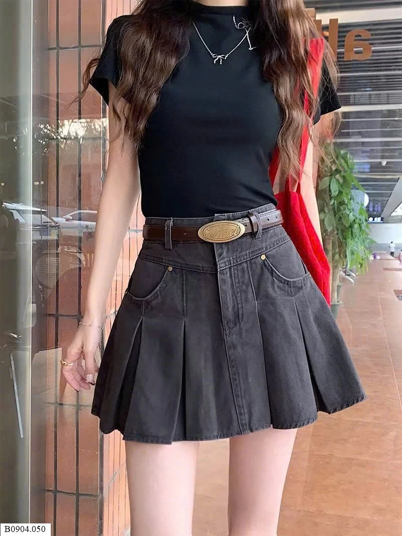 VÁY DENIM XẾP LY NỮ  Sỉ 129k