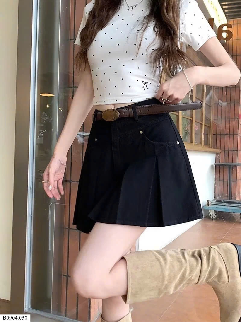 VÁY DENIM XẾP LY NỮ  Sỉ 129k