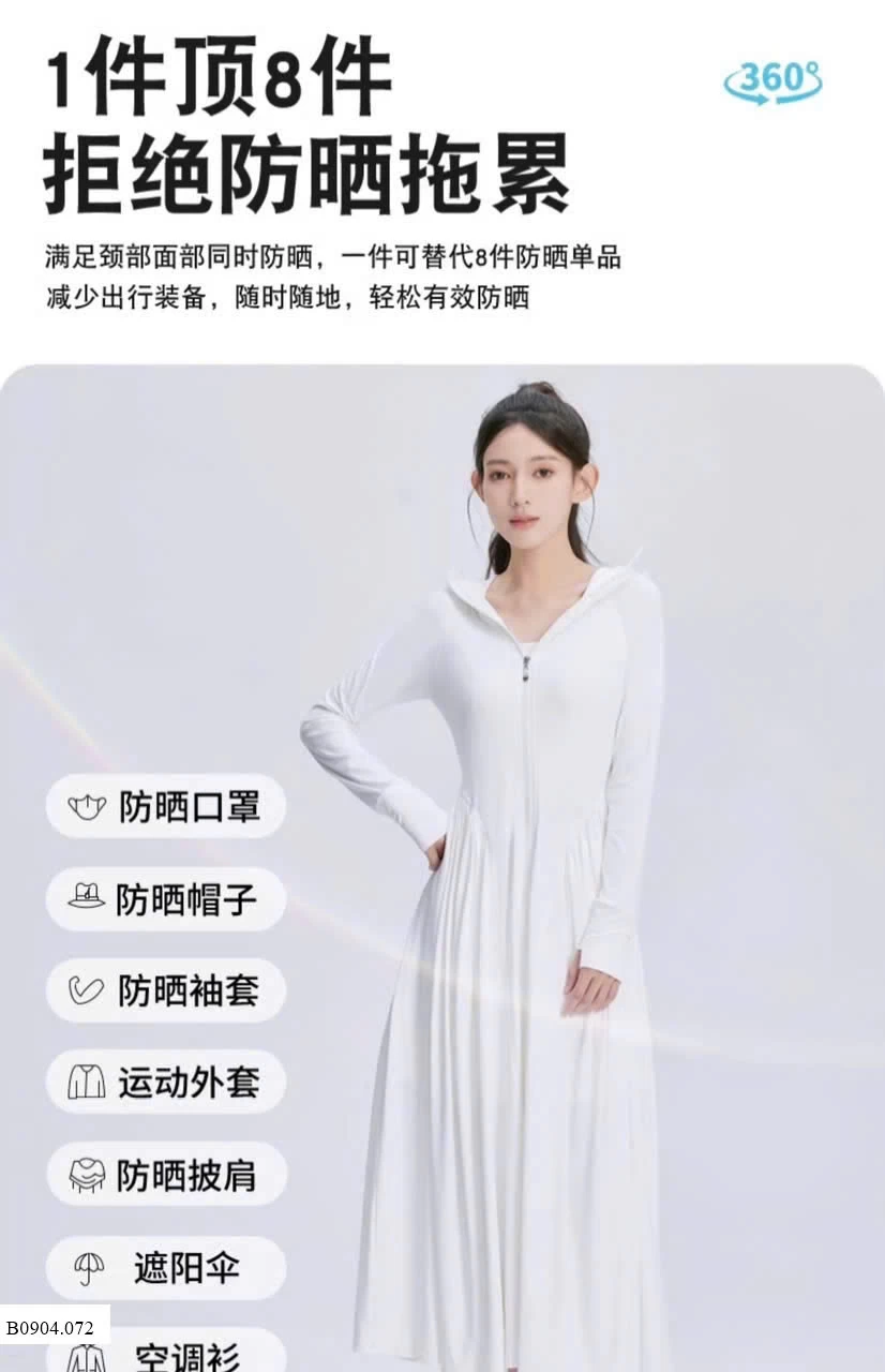 ÁO CHỐNG NẮNG DÁNG DÀI UPF50+   Sỉ 230k