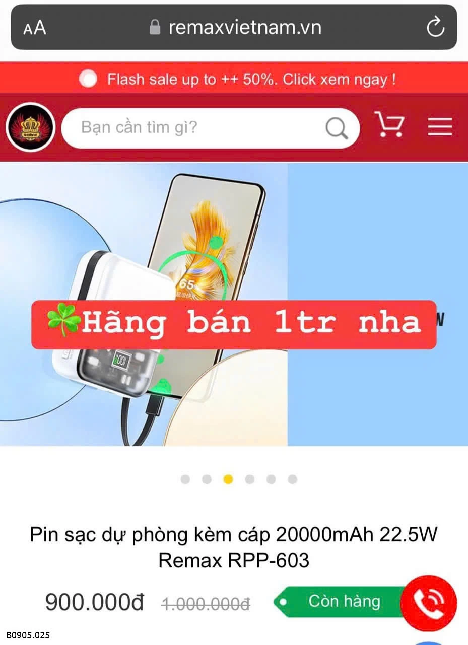 SẠC DỰ PHÒNG RM RPP 603  Sỉ 385k