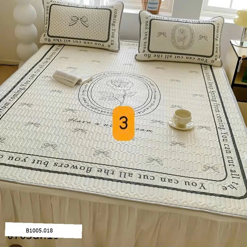 CHIẾU ĐIỀU HOÀ CAO SU KÈM VỎ GỐI Sỉ  1m5x2m: 270k      1m8x2m: 310k