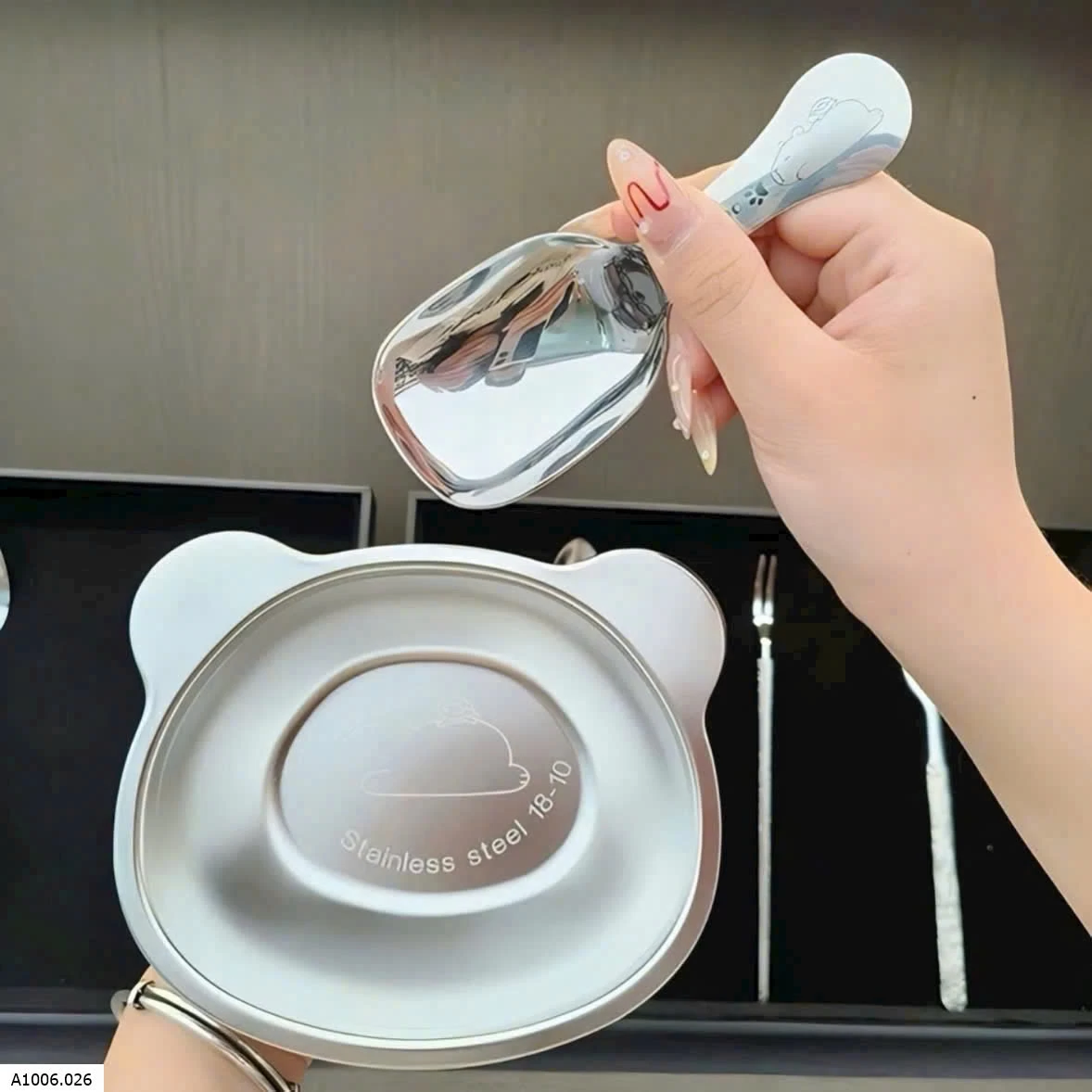 SET THÌA KHAY INOX   Sỉ 47k/1 set