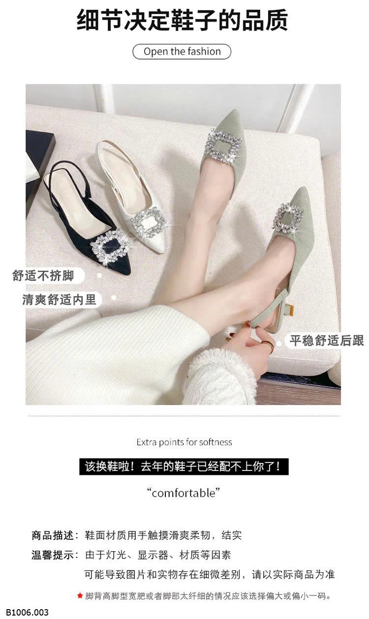 SANDAL MŨI NHỌN ĐÍNH ĐÁ   Sỉ 120k