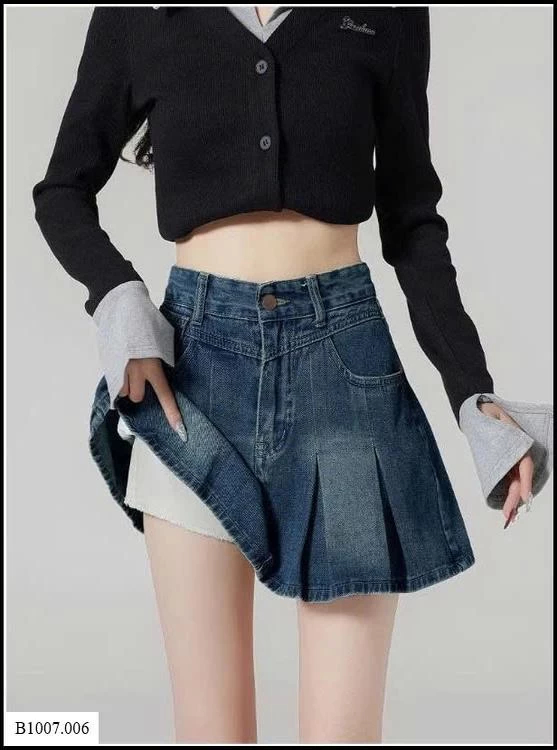  CHÂN VÁY JEAN XẾP LY CHO NỮ  Sỉ giá 155k