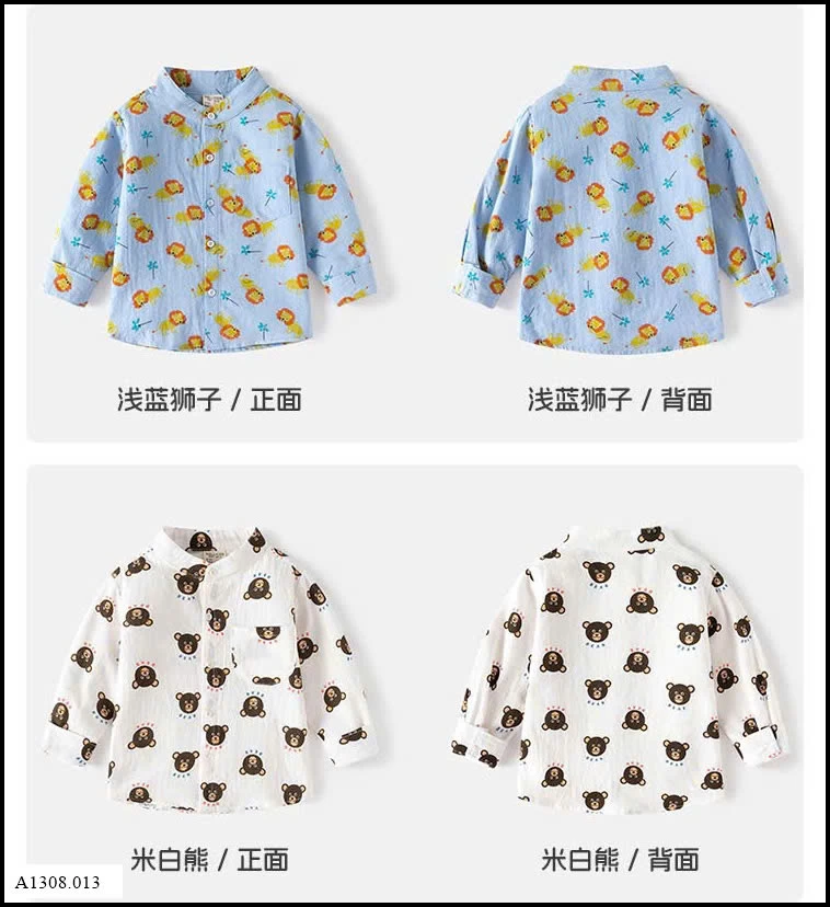 SƠ MI ĐỘNG VẬT  WELLKIDS   Giá sỉ 83k