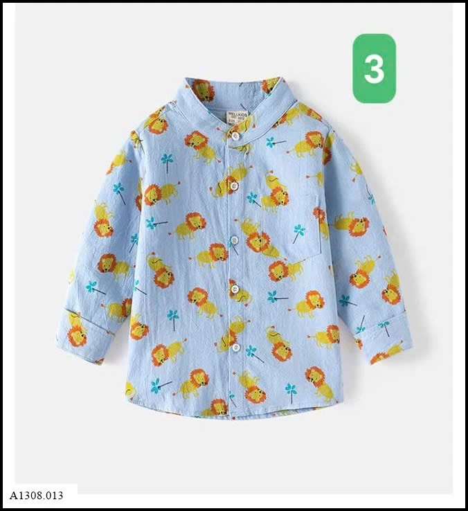 SƠ MI ĐỘNG VẬT  WELLKIDS   Giá sỉ 83k
