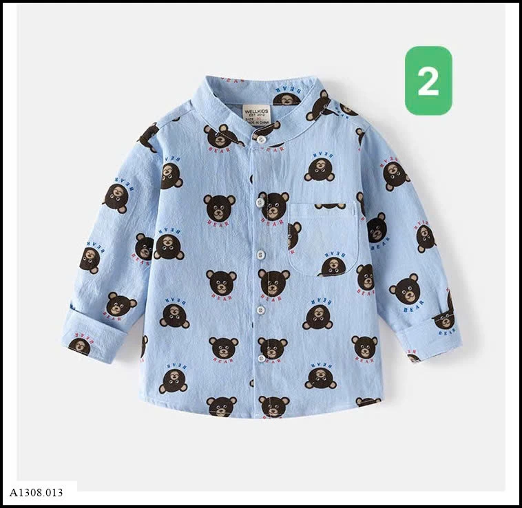 SƠ MI ĐỘNG VẬT  WELLKIDS   Giá sỉ 83k