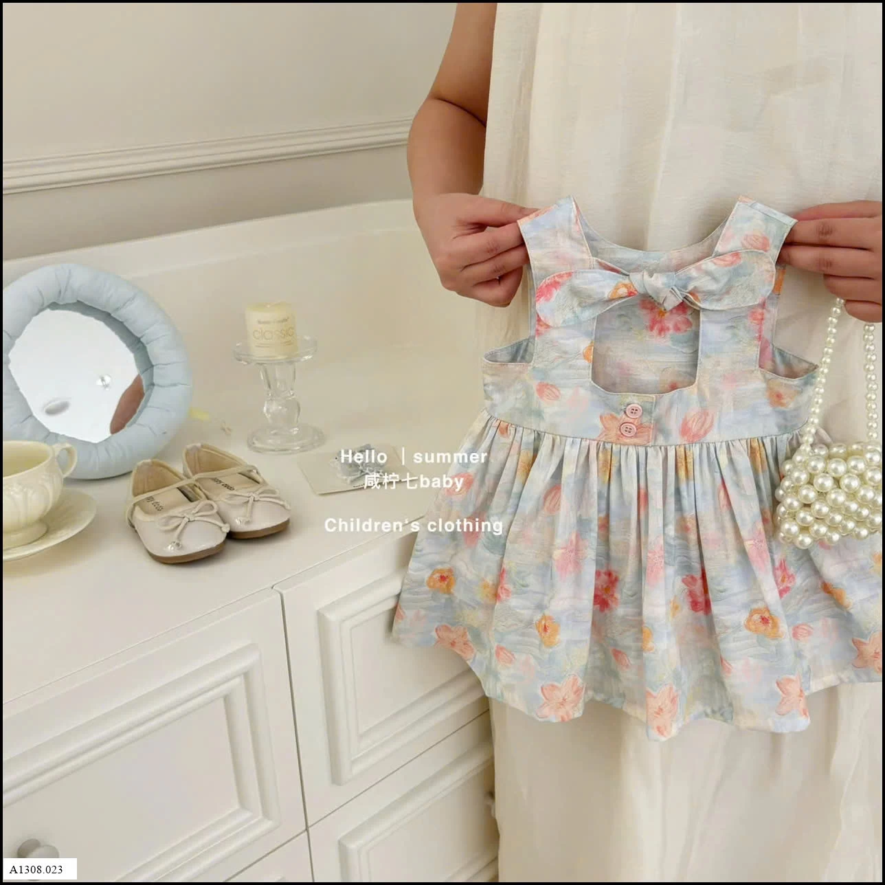 Váy hoa hồng vintage   Giá sỉ 145k