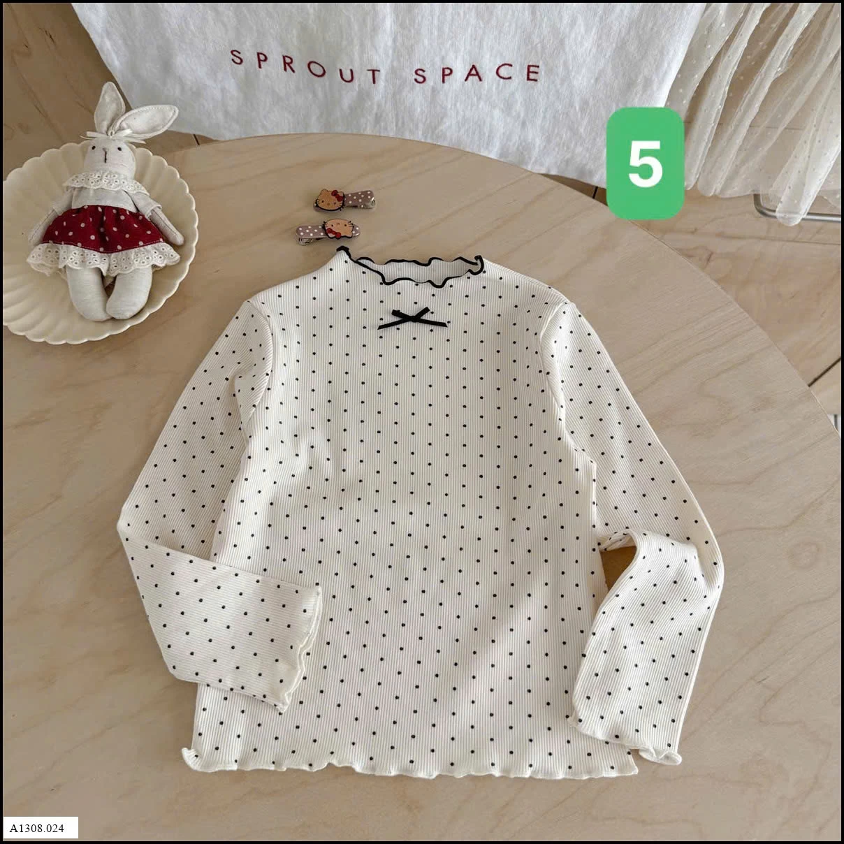 ÁO DÀI TAY CHẤM BI NINGLI BG   Giá sỉ 80k