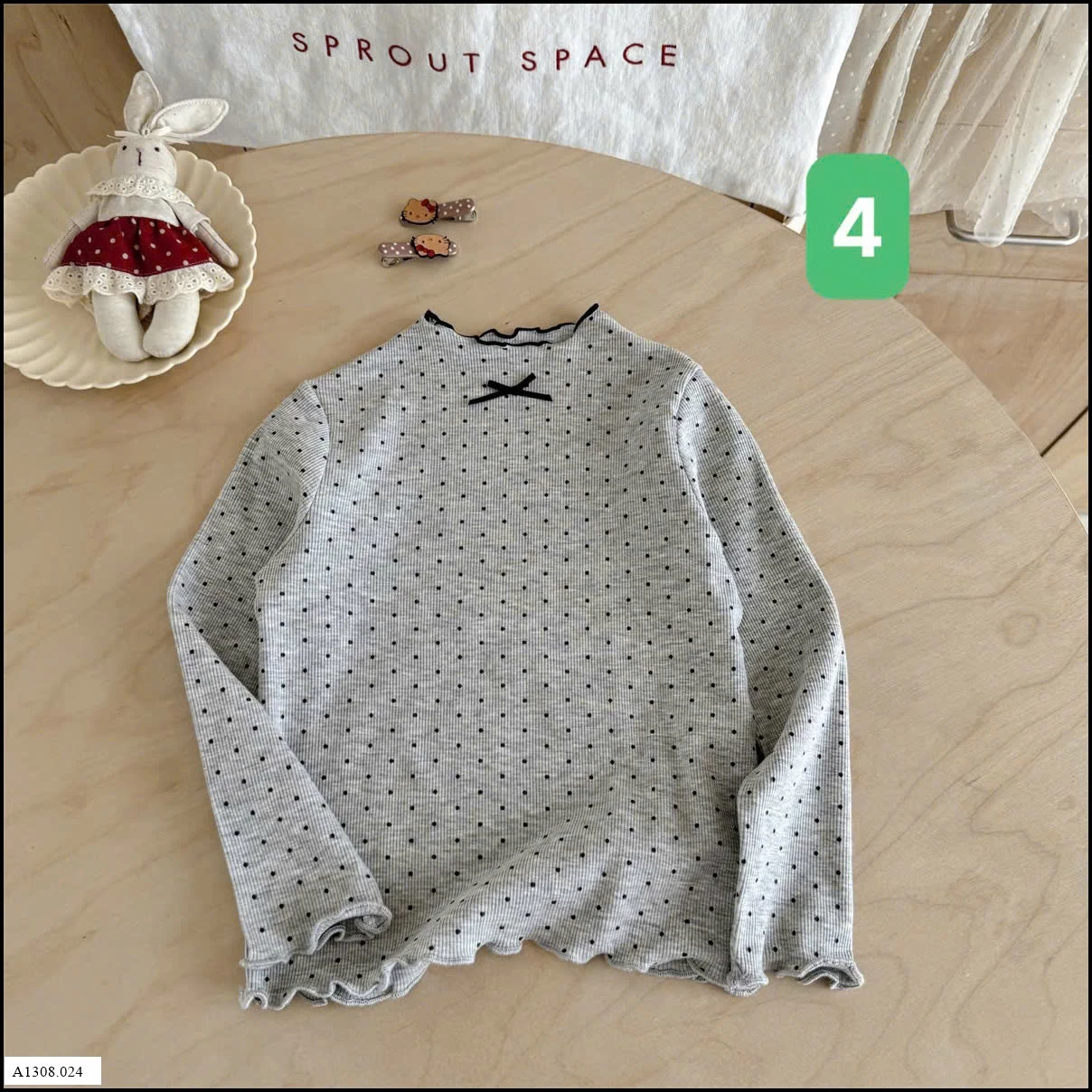 ÁO DÀI TAY CHẤM BI NINGLI BG   Giá sỉ 80k