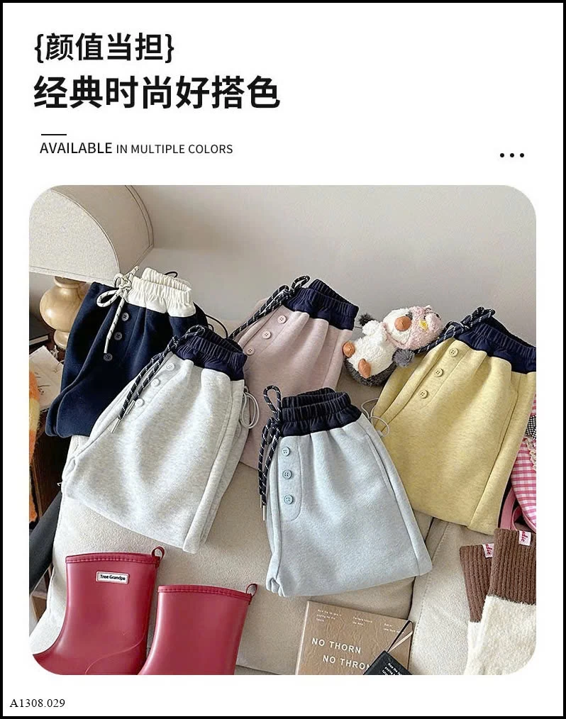 QUẦN RÚT GẤU PHỐI CẠP BG   Giá sỉ 148k