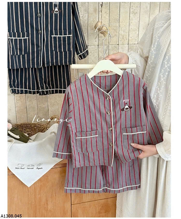 SET PIJAMA KẺ SỌC CHO BÉ  Giá sỉ 195k